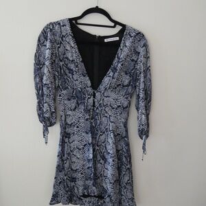 Reformation Blue Snake Skin Dress